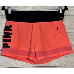 Victoria's Secret PINK‎ Ultimate Logo Shorts w/ Zipper Pocket Coral Black Size S